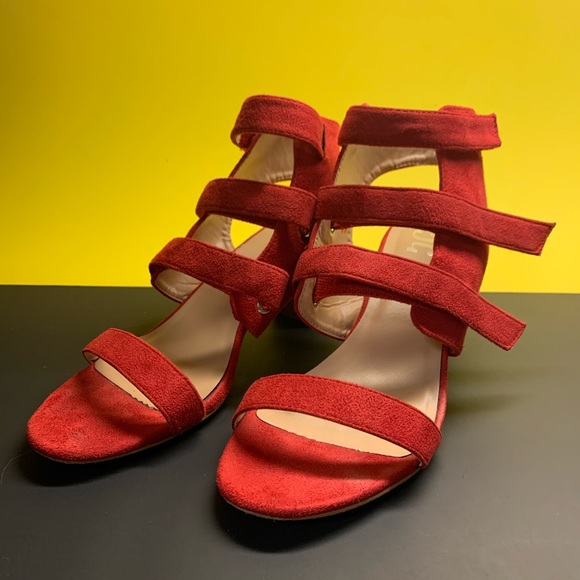 JC Red Strapped Sandals - Picture 2 of 8